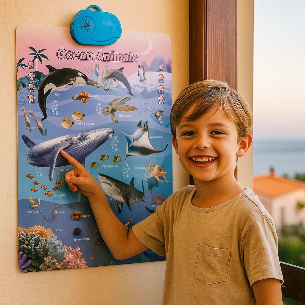 Interaktiivinen ääniseinäkartta lapsille | Opi englannin sanoja ja äänteitä hauskan visuaalisen tutkimisen kautta