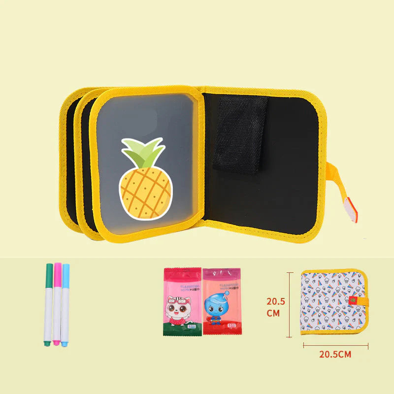 Käyttökelpoinen lasten piirustuskirja | Kannettava, pyyhittävä piirustuslehtiö luovaan oppimiseen kotona ja matkalla