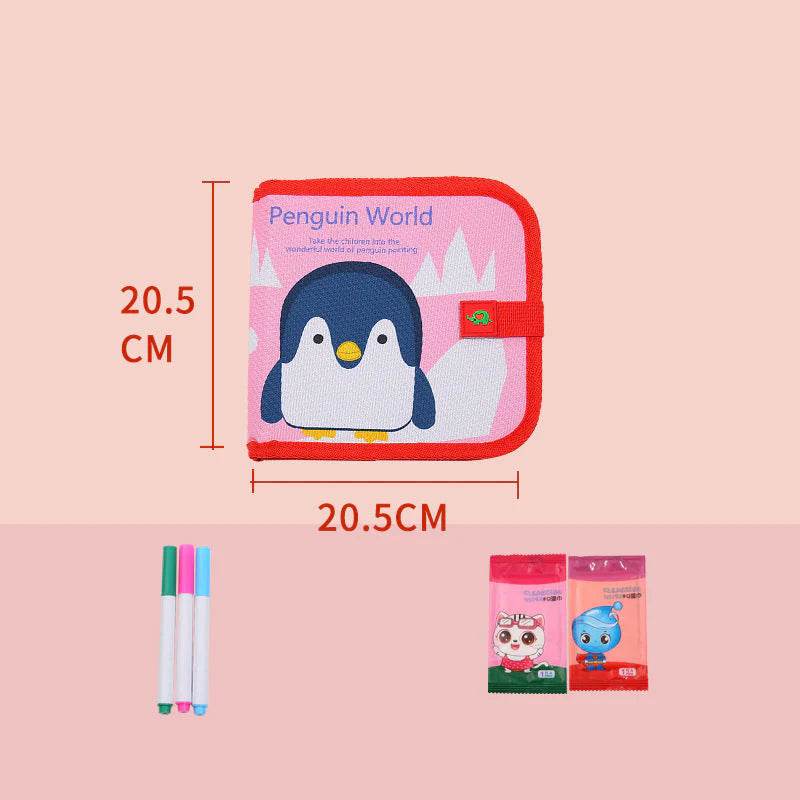 Käyttökelpoinen lasten piirustuskirja | Kannettava, pyyhittävä piirustuslehtiö luovaan oppimiseen kotona ja matkalla