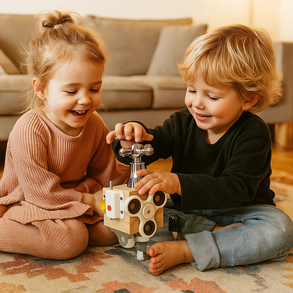 Kaksi palikkaa pikkulapsille | Oppimislelu hienomotoriikkaa ja varhaista aistien oppimista varten