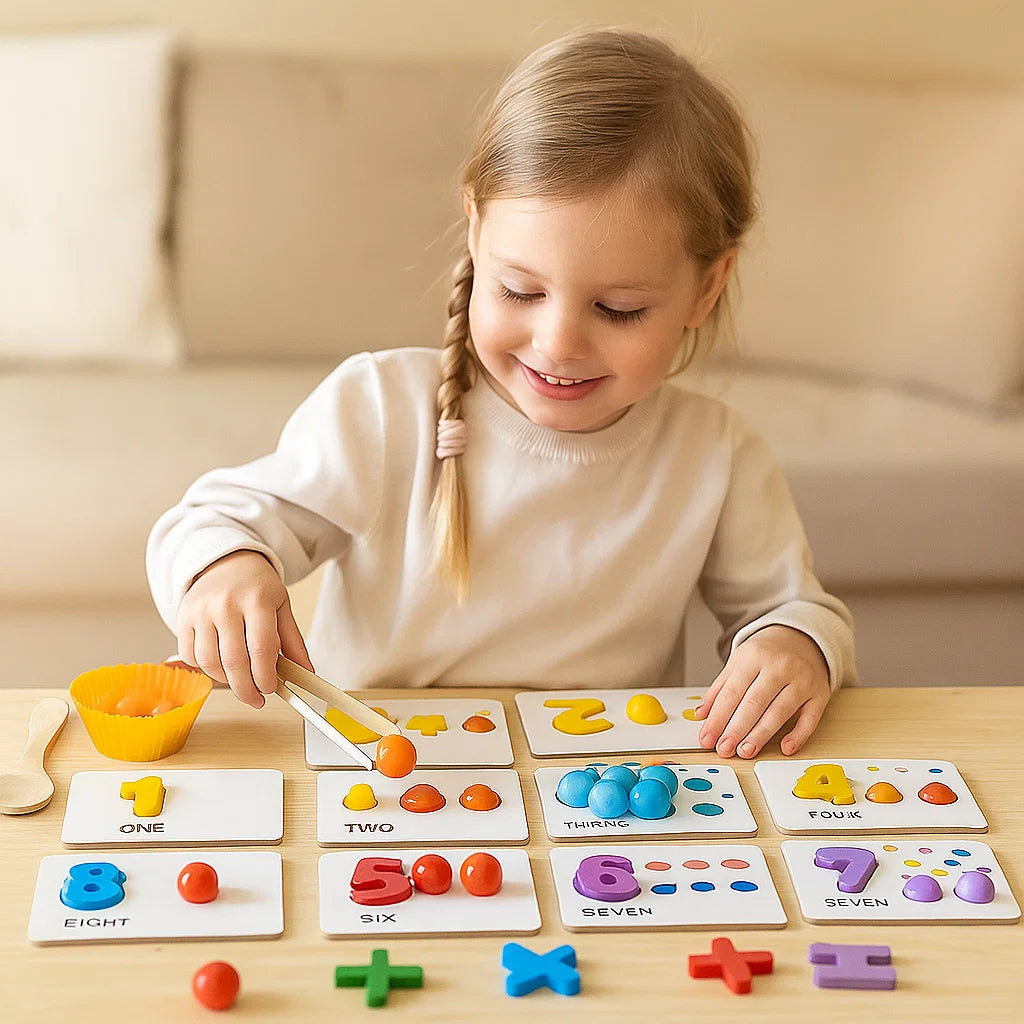 Montessori - matematiikkapalapelit lapsille | Opetuksellinen helmipeli numeroiden tunnistamiseen ja laskutaitoihin