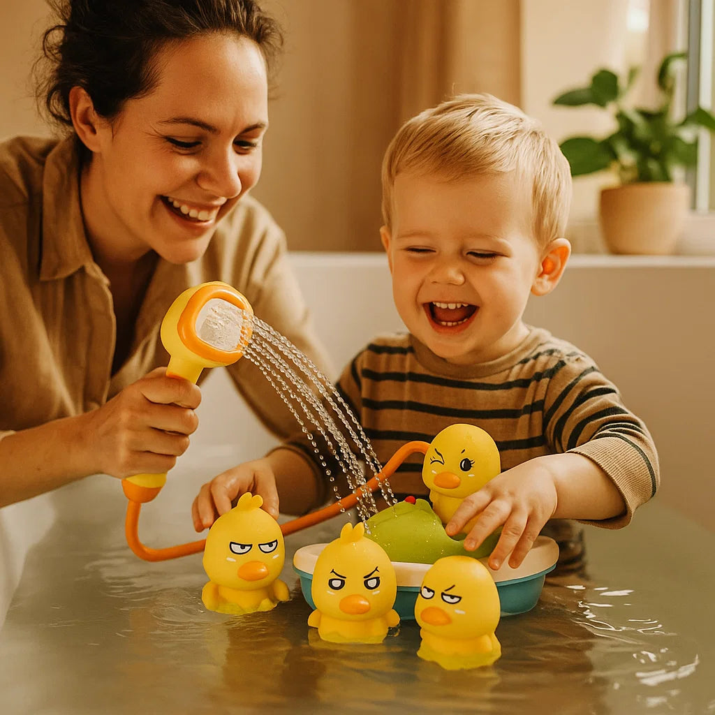 Vauva kylpylelusetti | Hauskoja vettä roiskuvia ankkoja moottoriveneellä vuorovaikutteiseen leikkiin kylvyssä