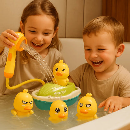 Vauva kylpylelusetti | Hauskoja vettä roiskuvia ankkoja moottoriveneellä vuorovaikutteiseen leikkiin kylvyssä