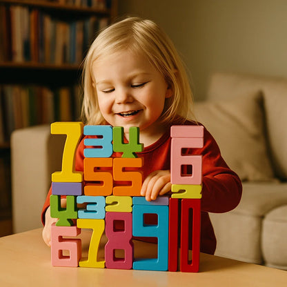 Kolmikulmaiset numeropalikat lapsille | Värikäs pinoamislelu laskemiseen, logiikkaan ja matematiikan oppimiseen