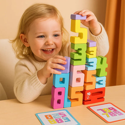 Kolmikulmaiset numeropalikat lapsille | Värikäs pinoamislelu laskemiseen, logiikkaan ja matematiikan oppimiseen