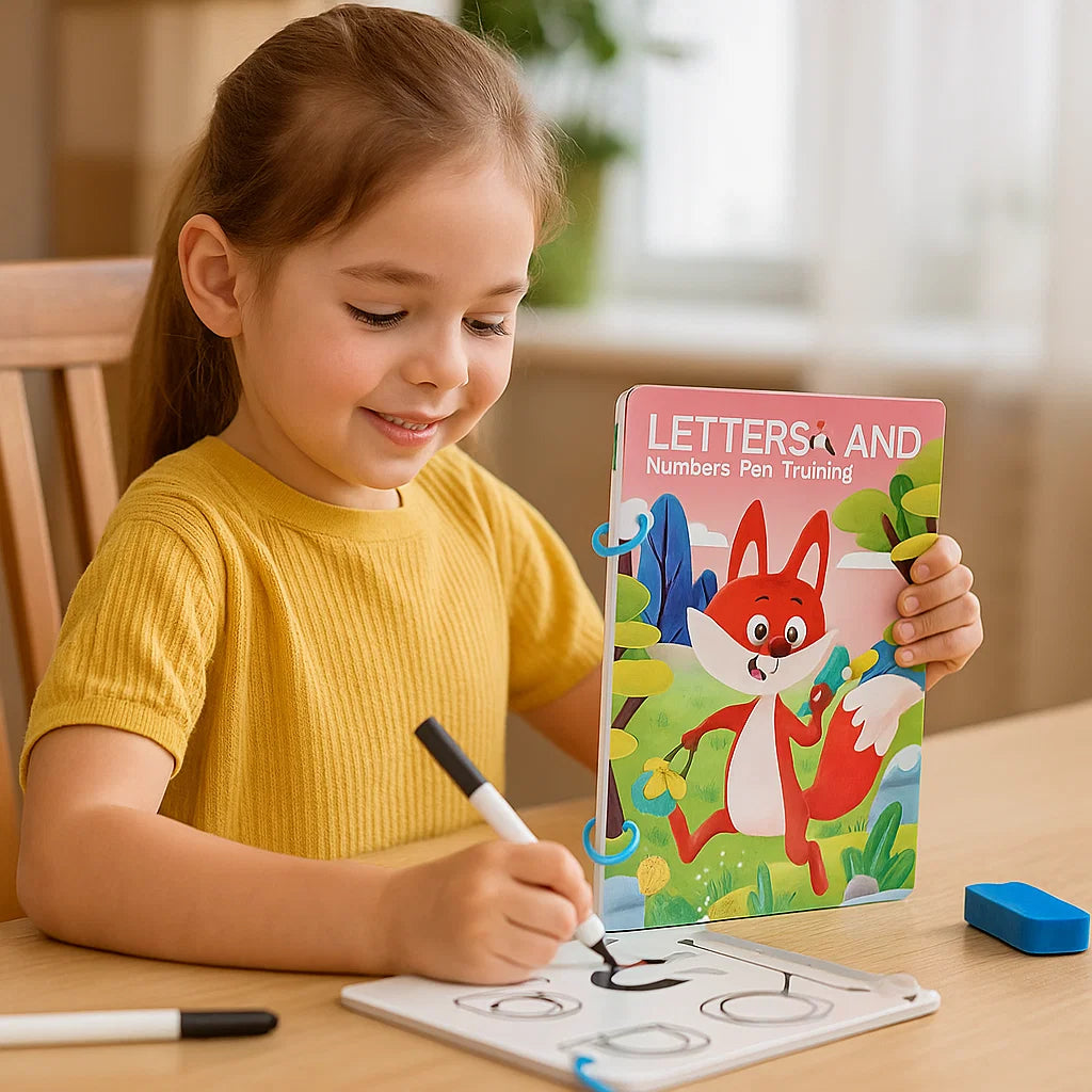 Kynänhallinnan harjoituskirja lapsille | Uudelleenkäytettävä piirustusharjoitus, joka lisää keskittymiskykyä ja silmä - käsi - koordinaatiota