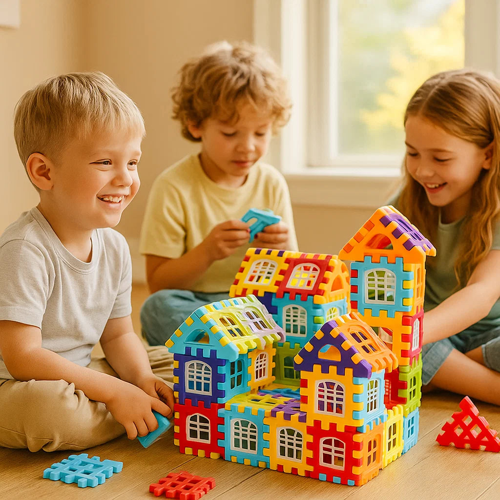 Rakennuspalikoita lapsille | Luova rakennuslelu ikkunoilla mielikuvitusoppimiseen ja hienomotoriikkaan