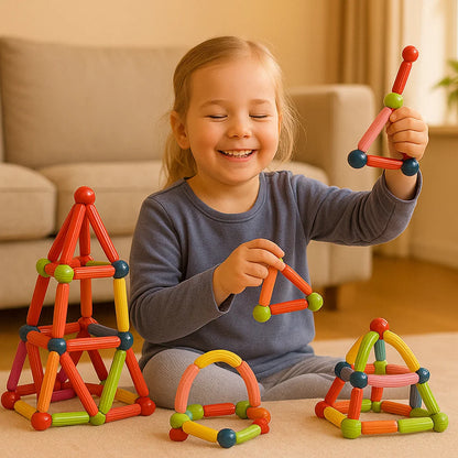Magneettinen rakennussarja lapsille | Värikäs rakennuslelu luovuuteen, stem - oppimiseen ja motorisiin taitoihin