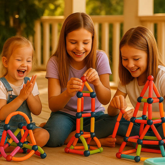 Magneettinen rakennussarja lapsille | Värikäs rakennuslelu luovuuteen, stem - oppimiseen ja motorisiin taitoihin
