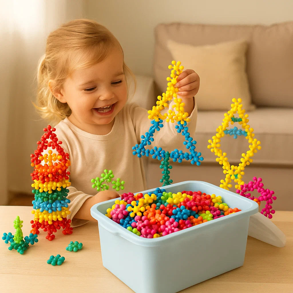 Lumihiutale rakennuspalikoita lapsille | Luova 3D - palapeli opettavaiseen hauskanpitoon ja hienomotoriikkaan