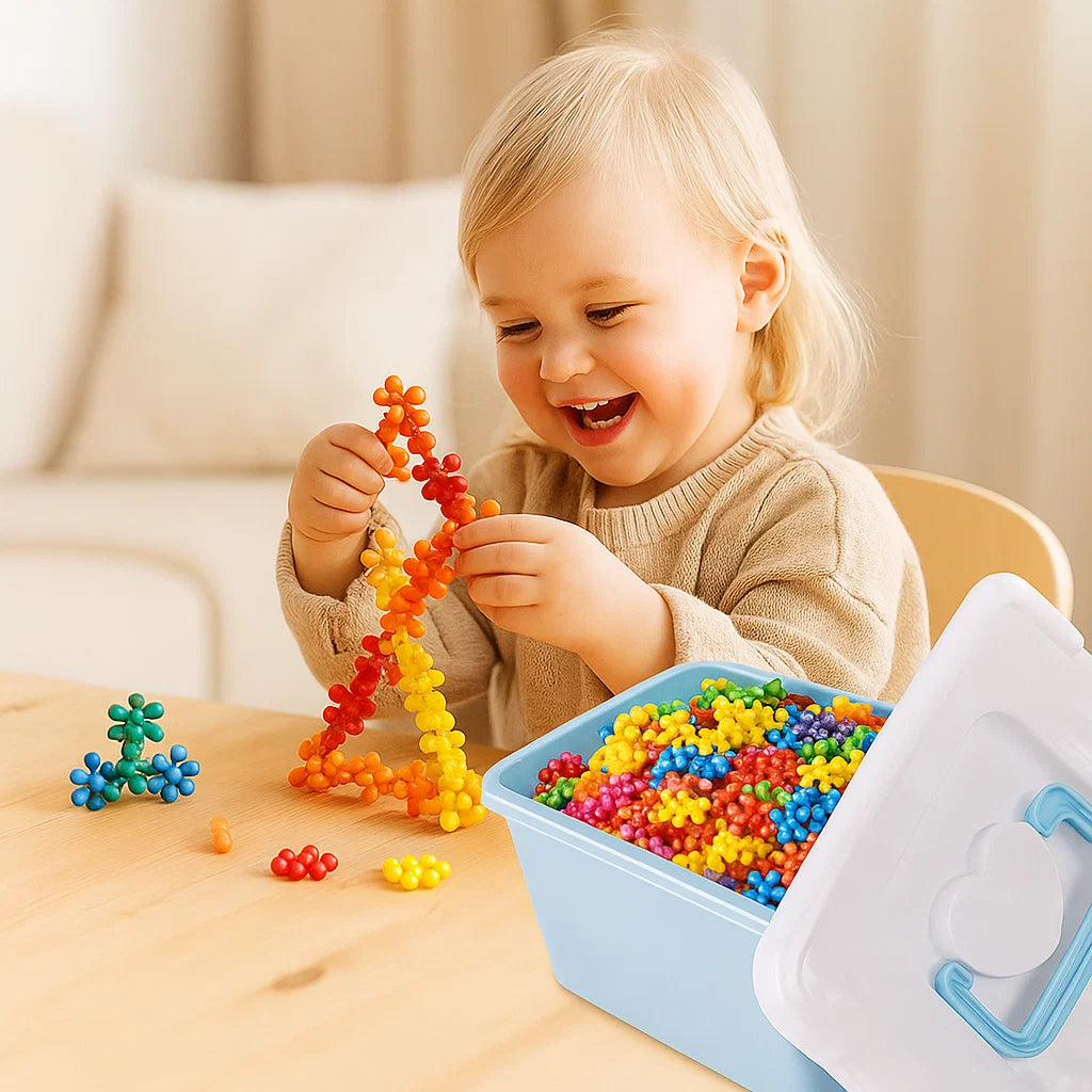 Lumihiutale rakennuspalikoita lapsille | Luova 3D - palapeli opettavaiseen hauskanpitoon ja hienomotoriikkaan