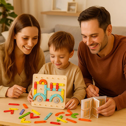 Montessori - taulupalapeli lapsille | Luova muodon yhdistävä lelu, jossa on kirjaimia ja numeroita varhaiseen oppimiseen