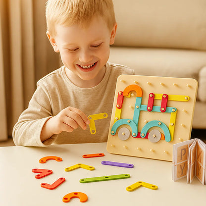 Montessori - taulupalapeli lapsille | Luova muodon yhdistävä lelu, jossa on kirjaimia ja numeroita varhaiseen oppimiseen