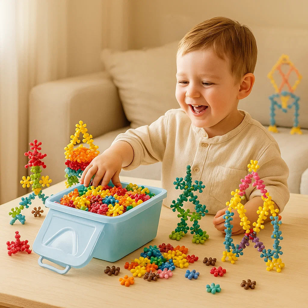 Lumihiutale rakennuspalikoita lapsille | Luova 3D - palapeli opettavaiseen hauskanpitoon ja hienomotoriikkaan