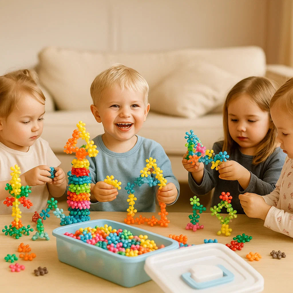 Lumihiutale rakennuspalikoita lapsille | Luova 3D - palapeli opettavaiseen hauskanpitoon ja hienomotoriikkaan