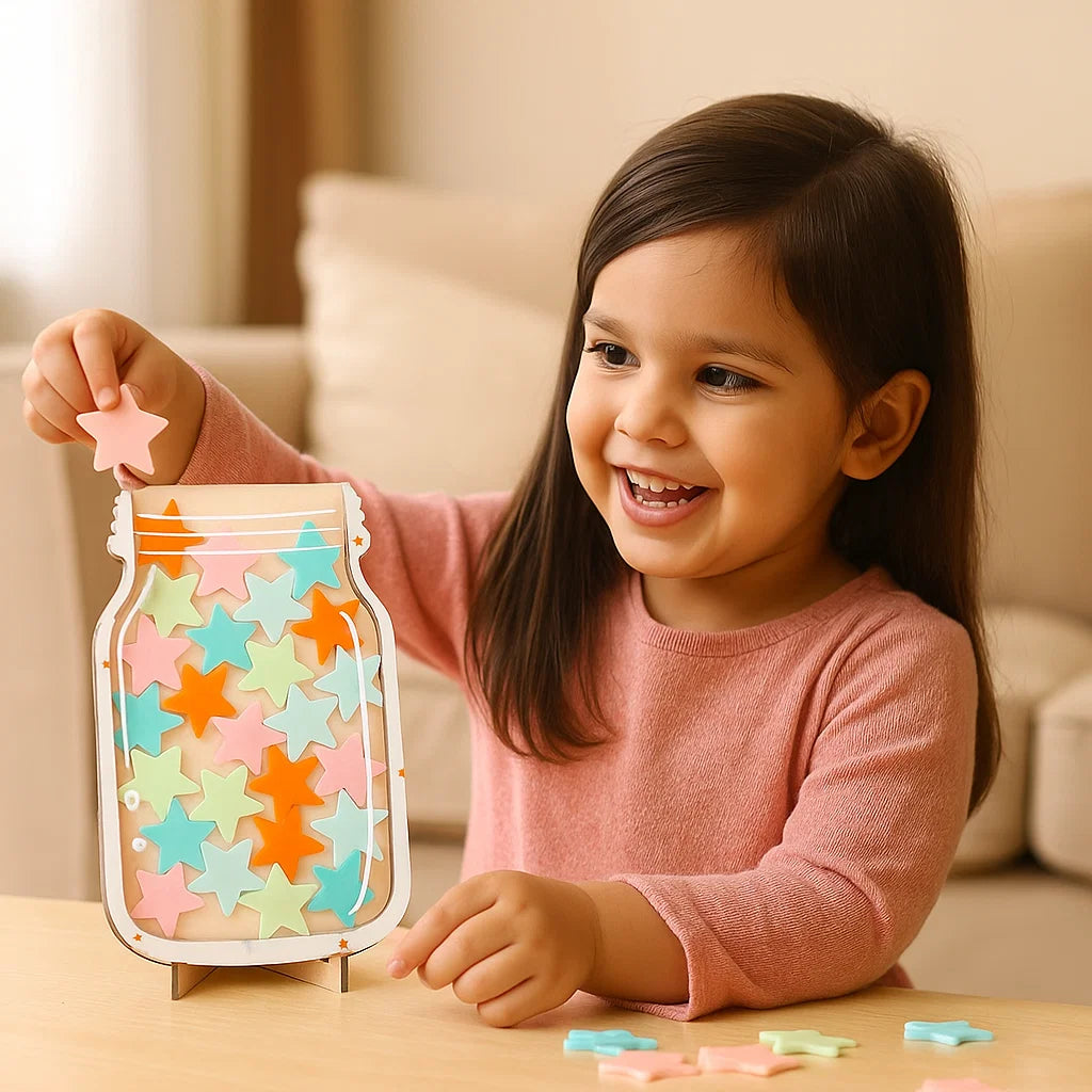 Tähtipalkintopurkki lapsille | Motivaatioväline hyvään käytökseen ja kurin oppimiseen