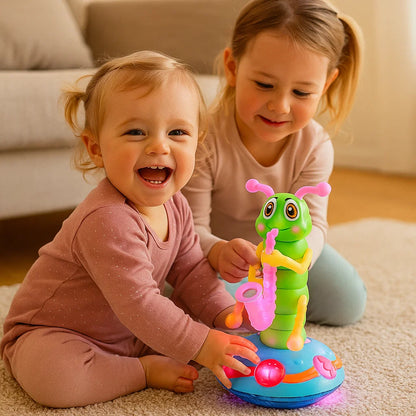 Musikaalinen ryömintälelu vauvoille | Pyörivä toukka, jossa on valo ja ääni varhaisoppimiseen ja hauskaan liikkumiseen