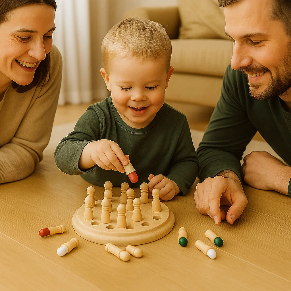 Värit yhdistävät muistipelejä lapsille | Puiset lautapelit, jotka parantavat keskittymistä, logiikkaa ja vanhempien ja lasten vuorovaikutusta