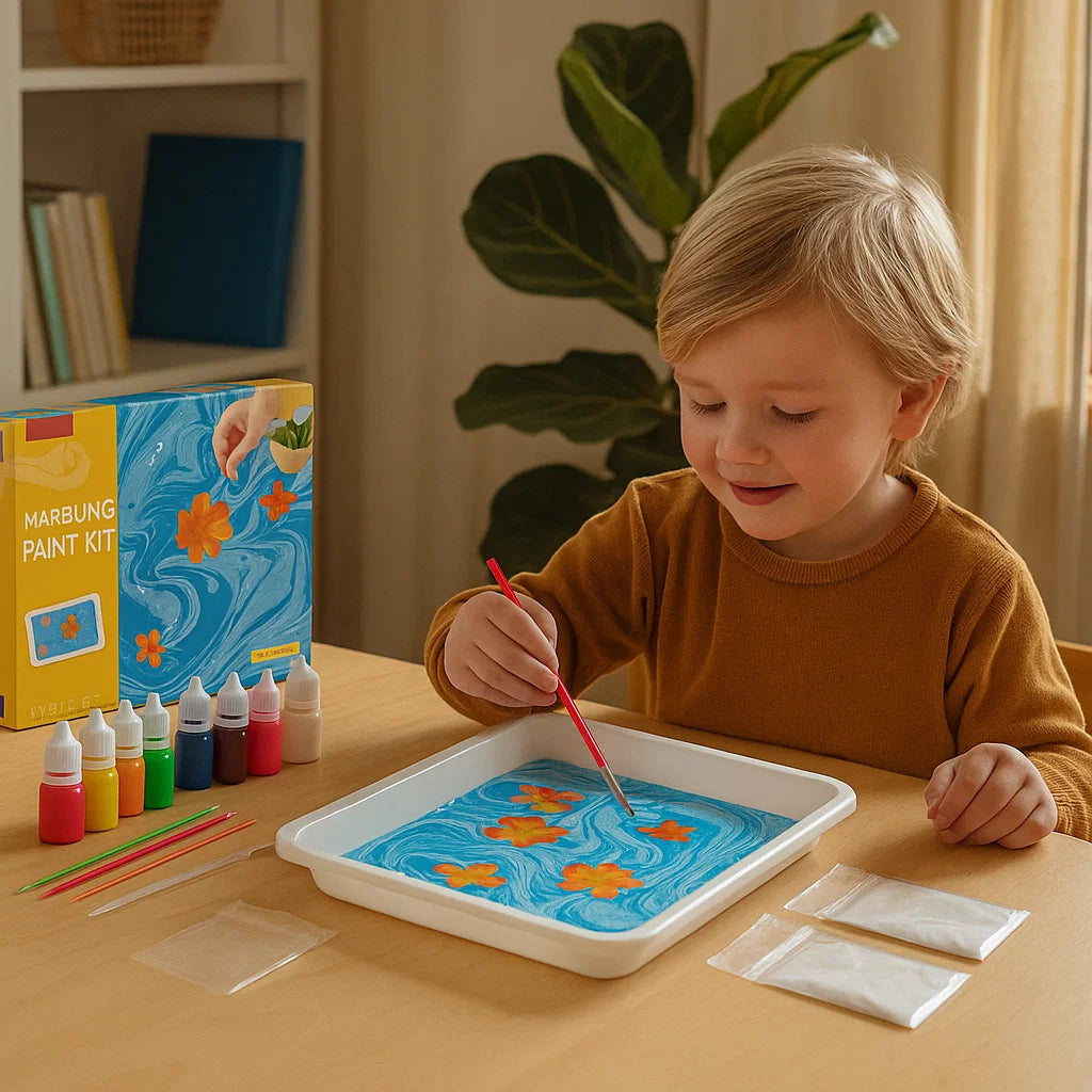 Värivärisetti lapsille | Luova vesitaidesetti, jossa on värejä , työkaluja ja tarjottimia hauskaan maalaamiseen ja oppimiseen