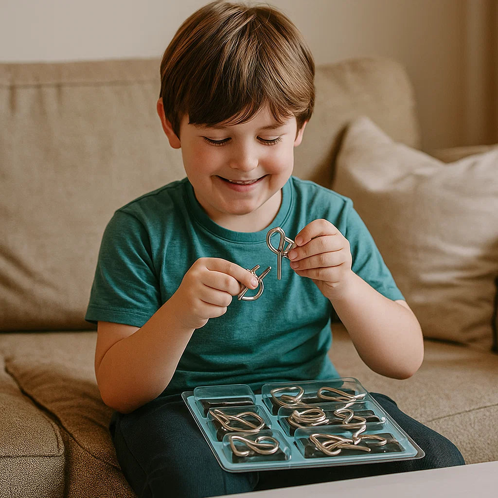 Metallipalapelin rengassarja | Looginen palapeli lapsille ja aikuisille, joilla on useita haasteita