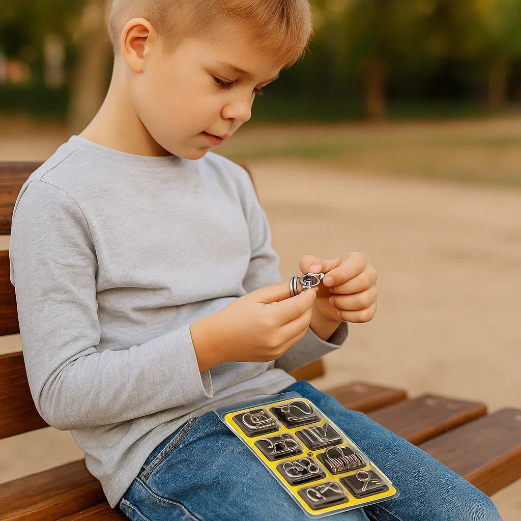 Metallipalapelin rengassarja | Looginen palapeli lapsille ja aikuisille, joilla on useita haasteita