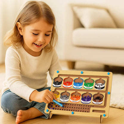 Magneettinen puinen laskutaulu | Värilajittelupeli kynällä varhaiskasvatukseen ja hienomotoriikkaan