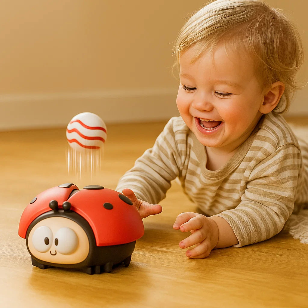 Leppäkerttu ripustuspallolelu vauvoille | Hauska eläinleikki motorisille taidoille ja ilmavirtakoordinaatiolle