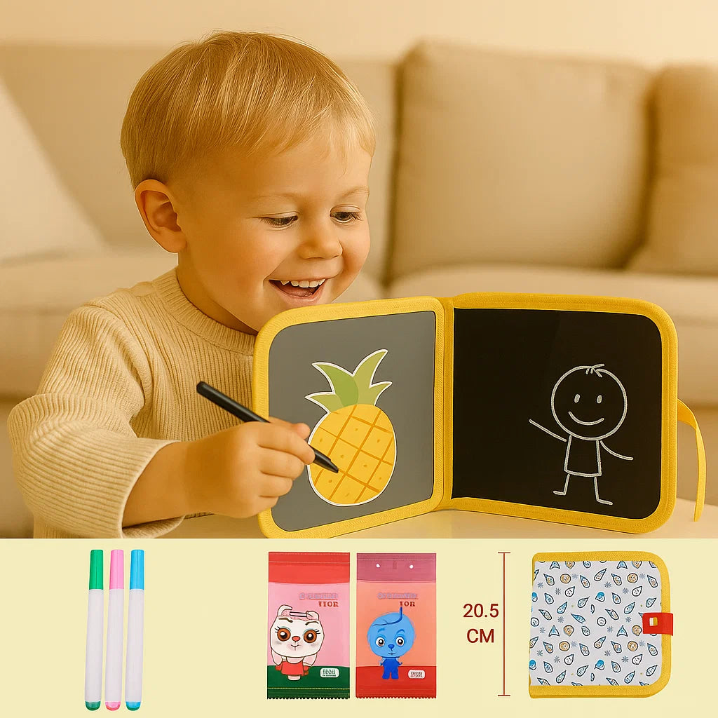 Käyttökelpoinen lasten piirustuskirja | Kannettava, pyyhittävä piirustuslehtiö luovaan oppimiseen kotona ja matkalla