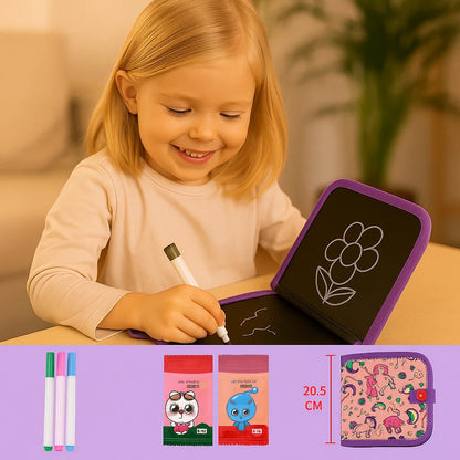 Käyttökelpoinen lasten piirustuskirja | Kannettava, pyyhittävä piirustuslehtiö luovaan oppimiseen kotona ja matkalla