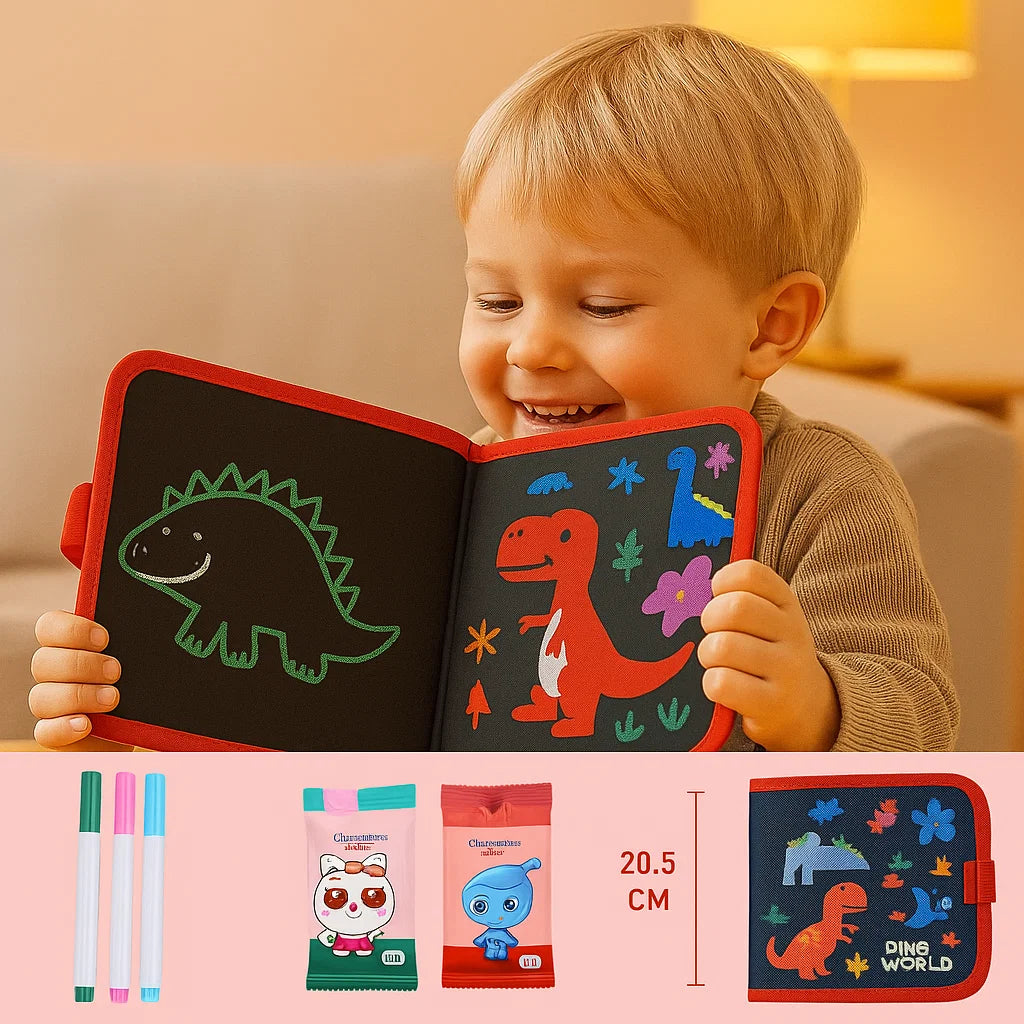 Käyttökelpoinen lasten piirustuskirja | Kannettava, pyyhittävä piirustuslehtiö luovaan oppimiseen kotona ja matkalla