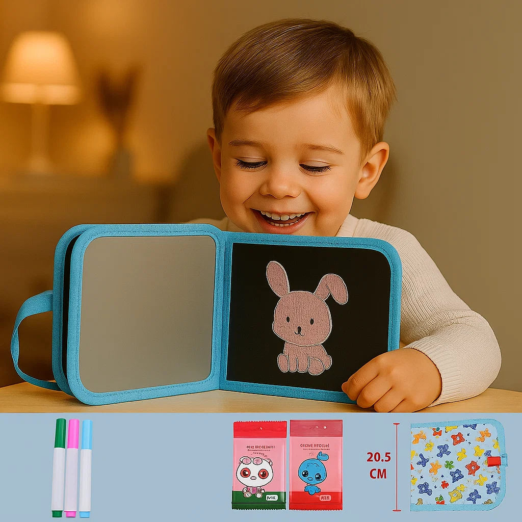 Käyttökelpoinen lasten piirustuskirja | Kannettava, pyyhittävä piirustuslehtiö luovaan oppimiseen kotona ja matkalla