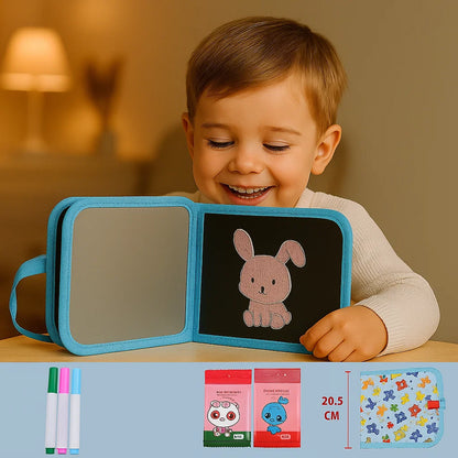 Käyttökelpoinen lasten piirustuskirja | Kannettava, pyyhittävä piirustuslehtiö luovaan oppimiseen kotona ja matkalla