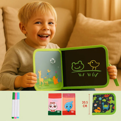 Käyttökelpoinen lasten piirustuskirja | Kannettava, pyyhittävä piirustuslehtiö luovaan oppimiseen kotona ja matkalla