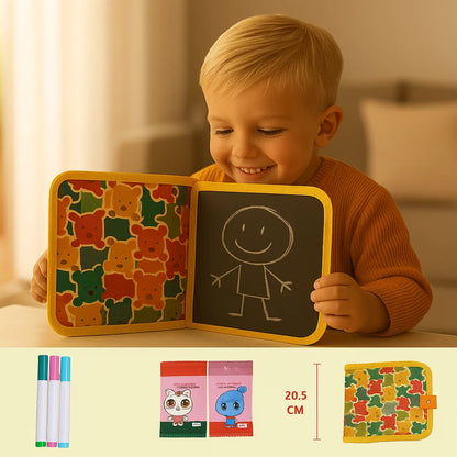 Käyttökelpoinen lasten piirustuskirja | Kannettava, pyyhittävä piirustuslehtiö luovaan oppimiseen kotona ja matkalla