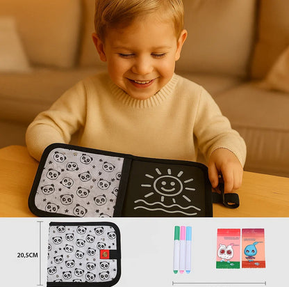 Käyttökelpoinen lasten piirustuskirja | Kannettava, pyyhittävä piirustuslehtiö luovaan oppimiseen kotona ja matkalla