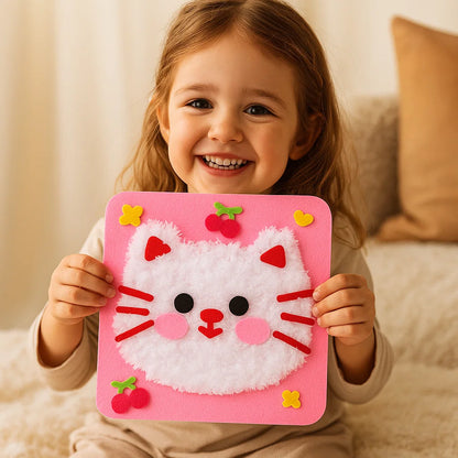 DIY eläinten askartelupakkaus lapsille | Luova käsintehty materiaalipakkaus sarjakuvatarroilla hauskaan oppimiseen ja leikkimiseen