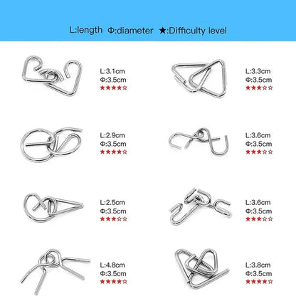 Metallipalapelin rengassarja | Looginen palapeli lapsille ja aikuisille, joilla on useita haasteita