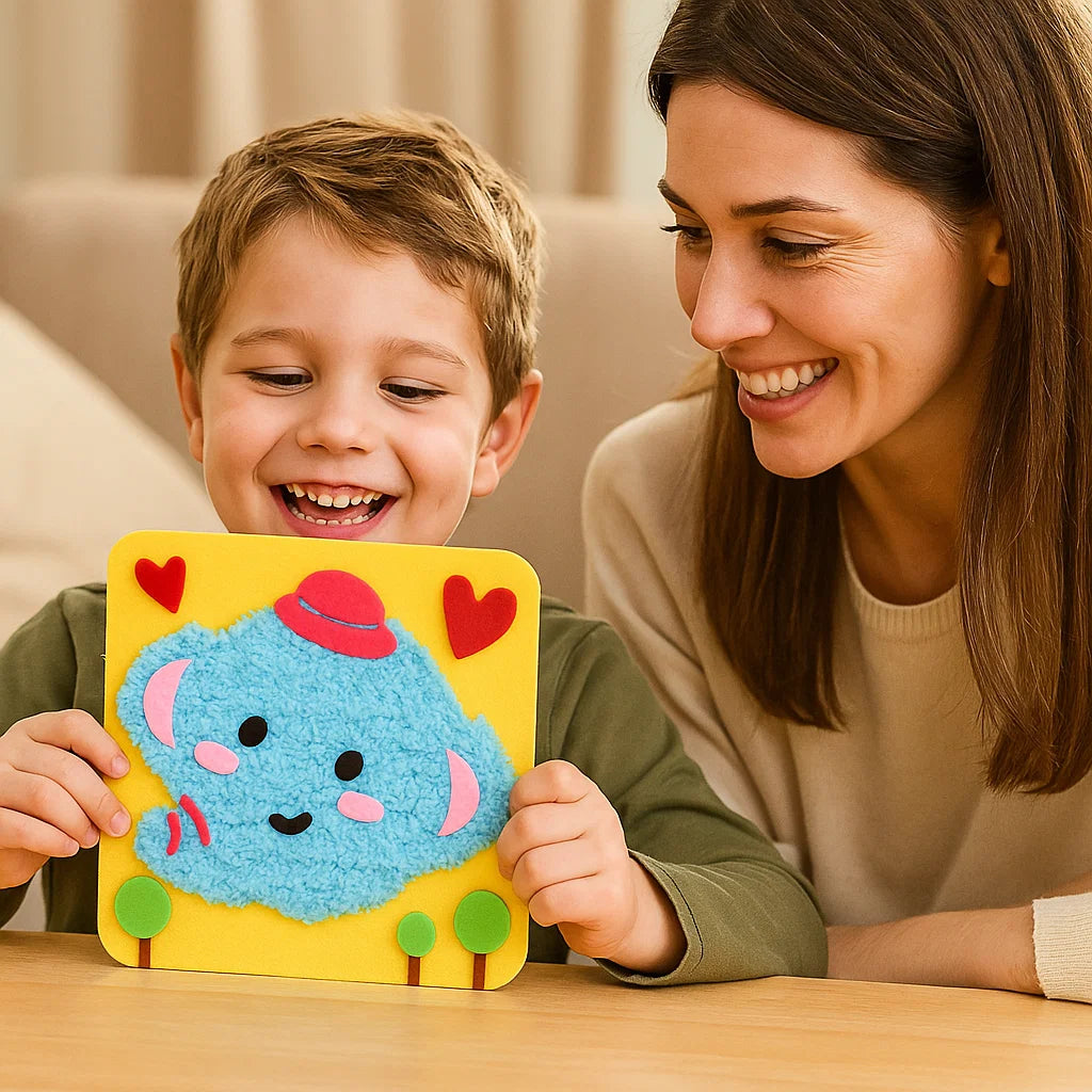 DIY eläinten askartelupakkaus lapsille | Luova käsintehty materiaalipakkaus sarjakuvatarroilla hauskaan oppimiseen ja leikkimiseen