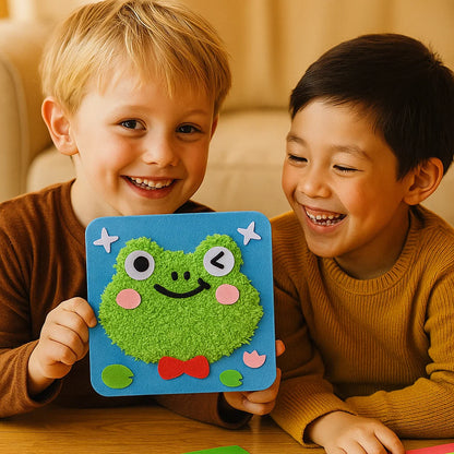 DIY eläinten askartelupakkaus lapsille | Luova käsintehty materiaalipakkaus sarjakuvatarroilla hauskaan oppimiseen ja leikkimiseen