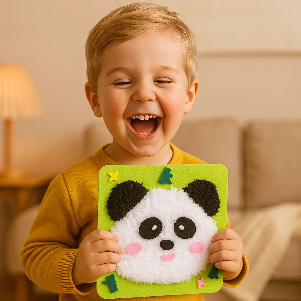 DIY eläinten askartelupakkaus lapsille | Luova käsintehty materiaalipakkaus sarjakuvatarroilla hauskaan oppimiseen ja leikkimiseen